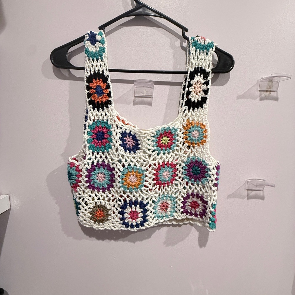 Colorful Crochet Women Crop Top